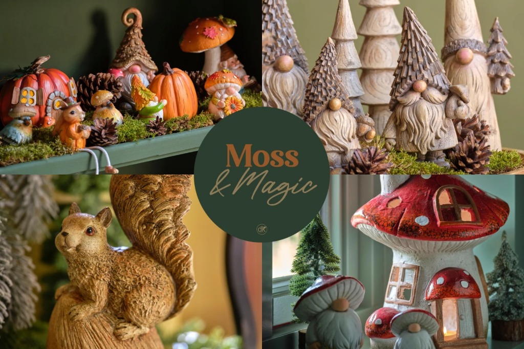 Moss & Magic collection: gnomes, mushroom houses and woodland figures